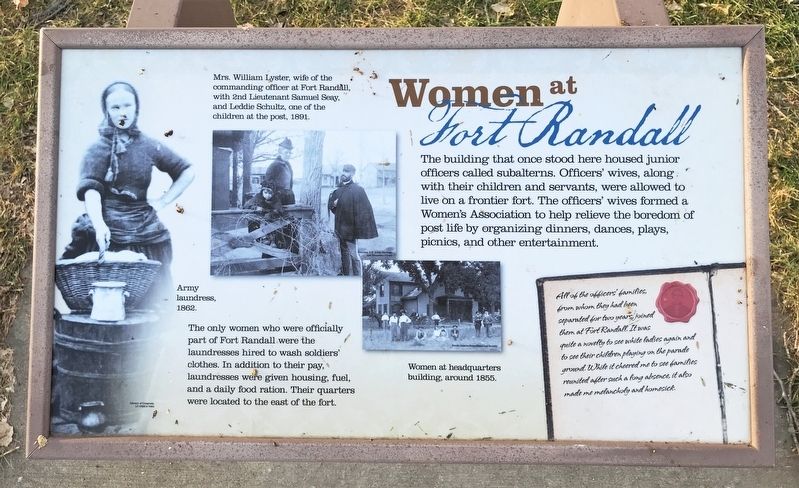 Women at Fort Randall Marker. Click for full size. Women at Fort Randall Marker image. Click for full size.