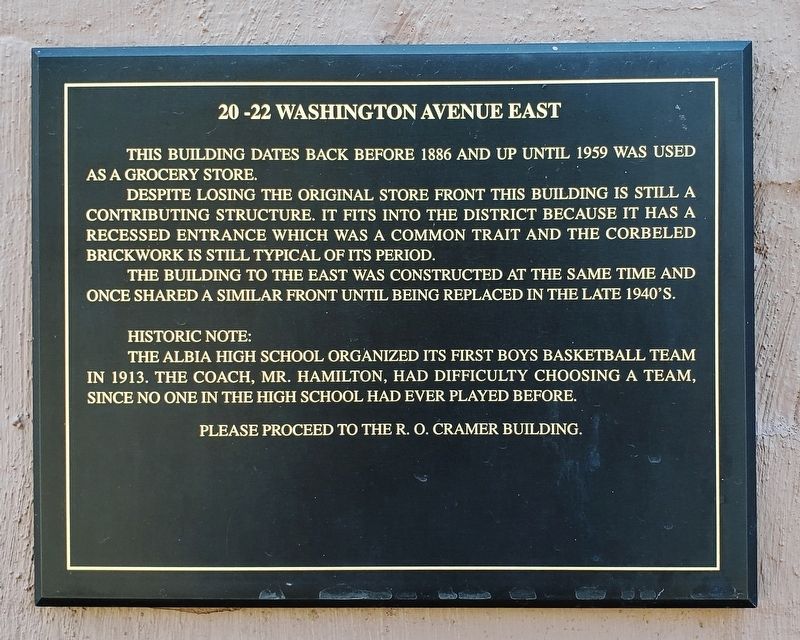 20-22 Washington Avenue East Marker image. Click for full size.