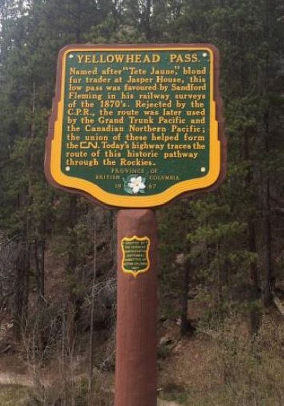 Yellowhead Pass Marker image. Click for full size.
