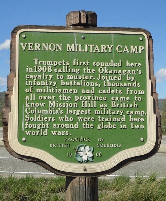 Vernon Military Camp Marker image. Click for full size.