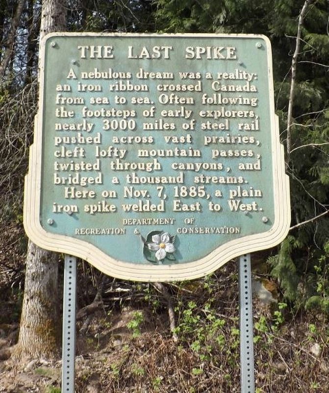 The Last Spike Marker. Click for full size. The Last Spike Marker image. Click for full size.