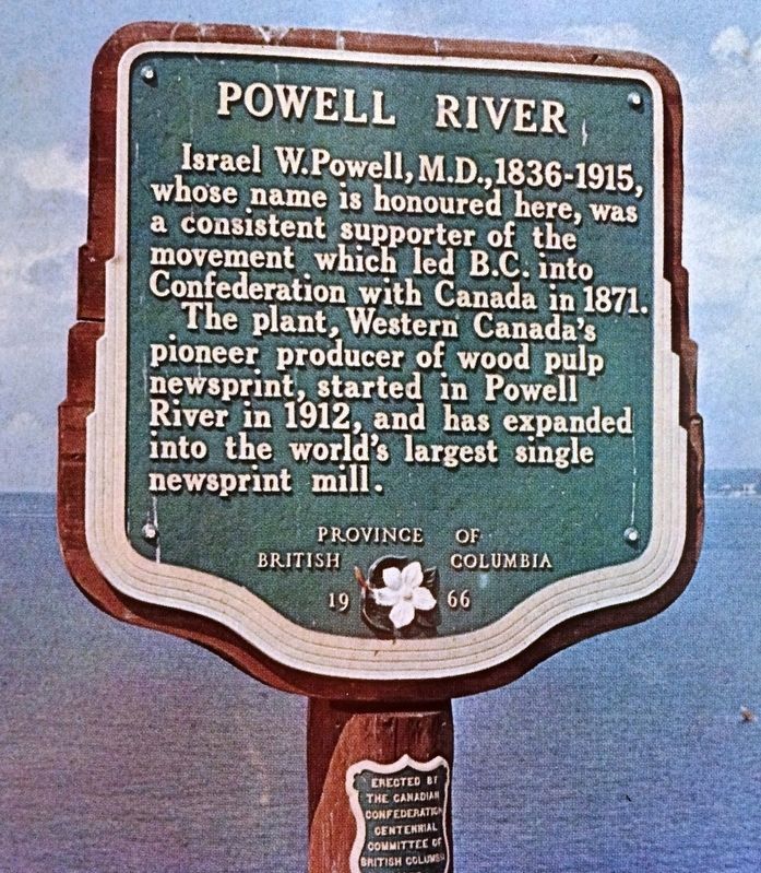 Powell River Marker image. Click for full size.