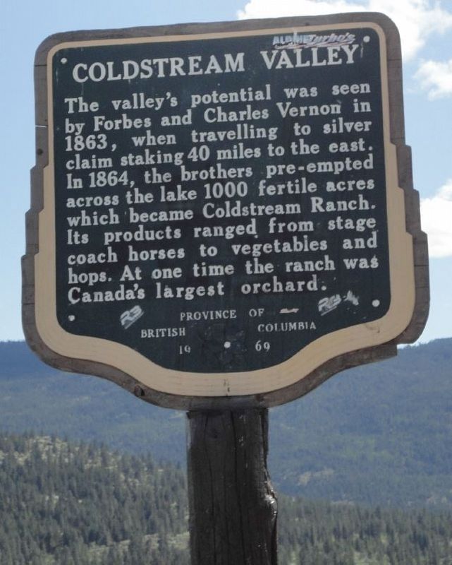 Coldstream Valley Marker image. Click for full size.
