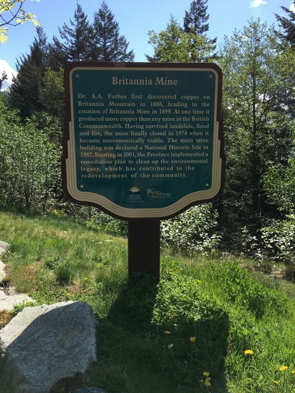 Britannia Mine Marker. Click for full size. Britannia Mine Marker image. Click for full size.