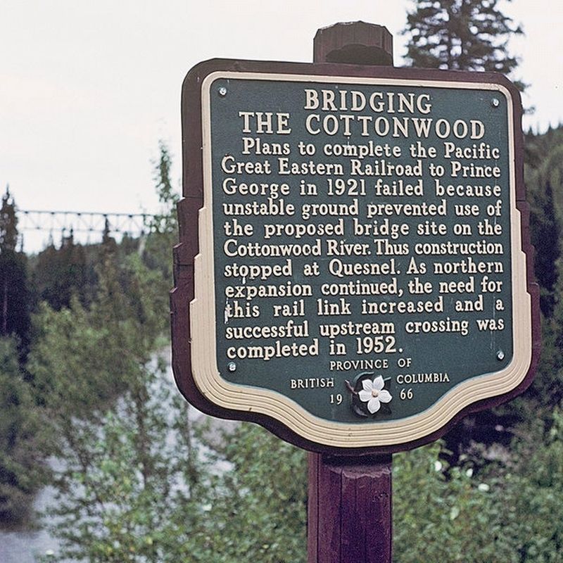 Bridging the Cottonwood Marker image. Click for full size.
