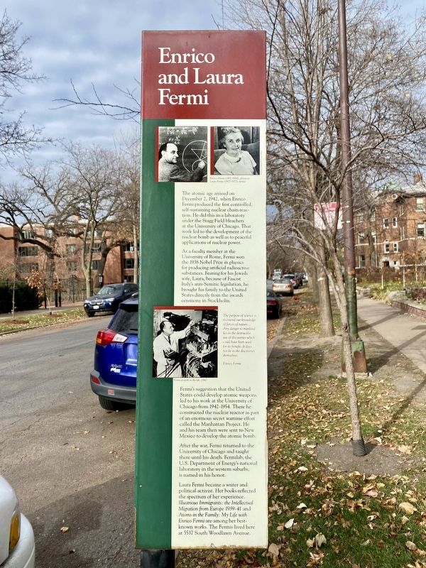 Enrico and Laura Fermi Marker image. Click for full size.