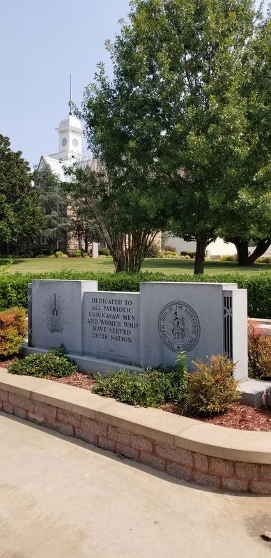 The view of the Chickasaw Nation Memorial in front of the Courthouse image. Click for full size.