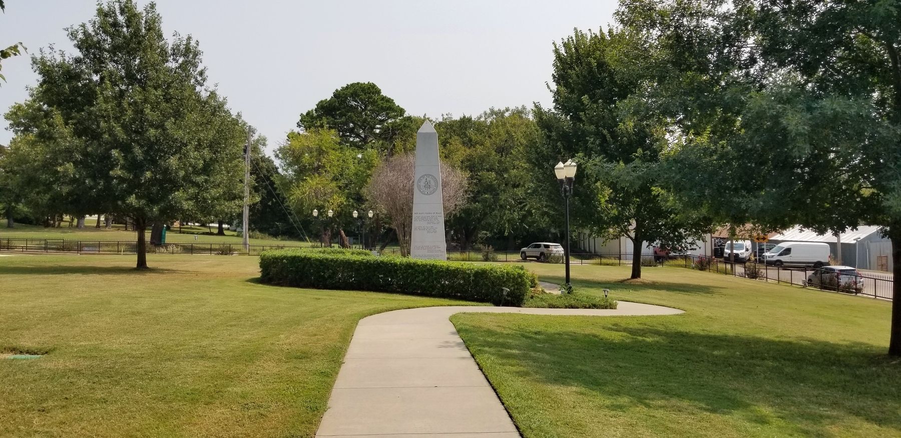 The view of the Red Man's Pledge of Peace Marker from the street image. Click for full size.