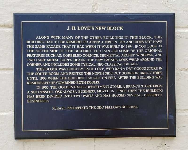 J. H. Love's New Block Marker image. Click for full size.