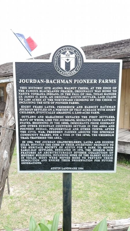 Jourdan-Bachman Pioneer Farms Marker image. Click for full size.