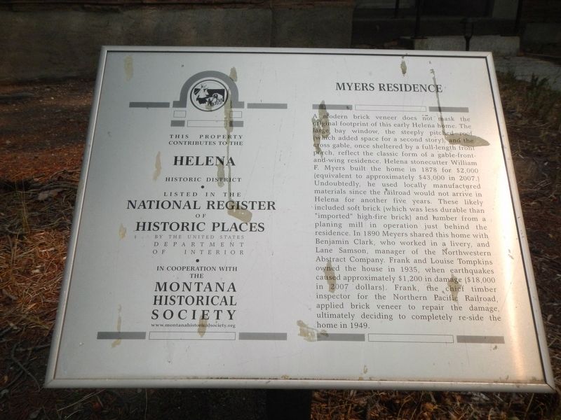 Myers Residence Marker image. Click for full size.