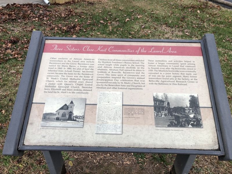 Three Sisters: Close Knit Communities of the Laurel Area Marker image. Click for full size.