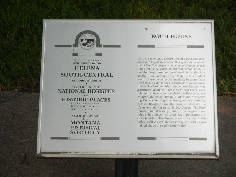 Koch House Marker image. Click for full size.
