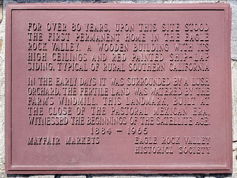 First House in Eagle Rock Marker. Click for full size. First House in Eagle Rock Marker image. Click for full size.