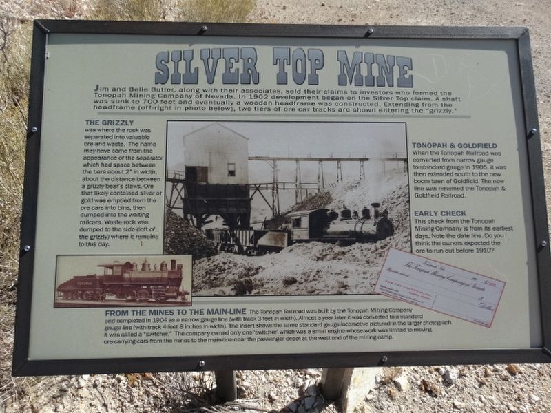 Silver Top Mine Marker image. Click for full size.