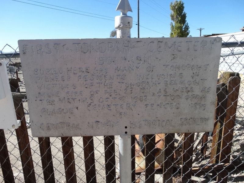 First Tonopah Cemetery Marker. Click for full size. First Tonopah Cemetery Marker image. Click for full size.