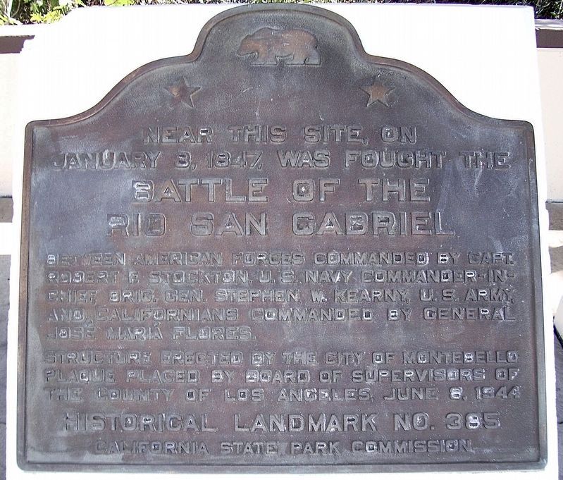 Battle of the Rio San Gabriel Marker. Click for full size. Battle of the Rio San Gabriel Marker image. Click for full size.