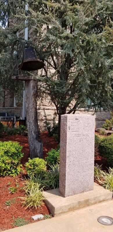 The Chickasaw Capitol Bell and Marker. Click for full size. The Chickasaw Capitol Bell and Marker image. Click for full size.