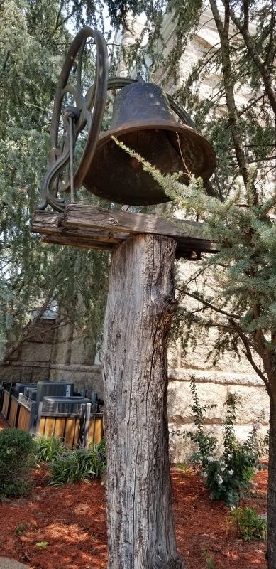 Closeup of the Chickasaw Capitol Bell behind the marker. Click for full size. Closeup of the Chickasaw Capitol Bell behind the marker image. Click for full size.