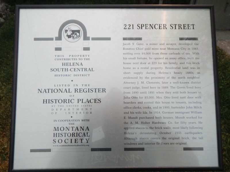 221 Spencer Street Marker image. Click for full size.