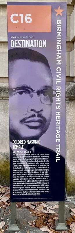 Colored Masonic Temple Marker image. Click for full size.