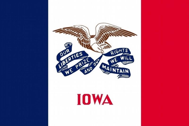 Iowa State Flag, designed by Dixie Cornell Gebhardt image. Click for full size.