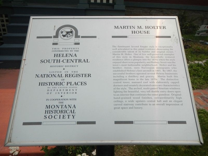 Martin M. Holter House Marker image. Click for full size.