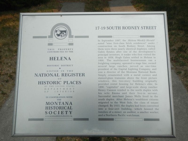 17-19 South Rodney Street Marker image. Click for full size.