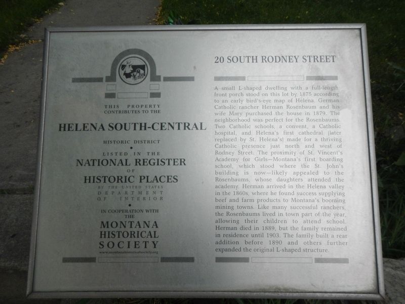 20 South Rodney Street Marker image. Click for full size.