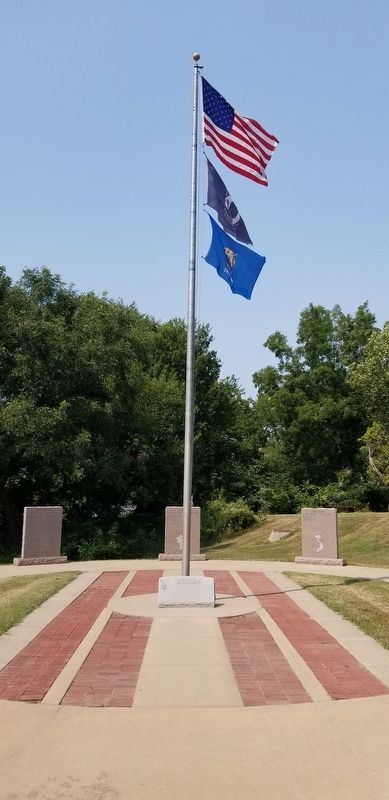 The Richard Miles McCool Jr. Marker is at the base of the flagpole image. Click for full size.