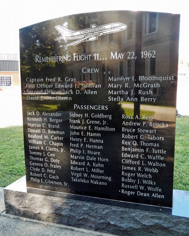Continental Flight 11 Memorial (south side) image. Click for full size.