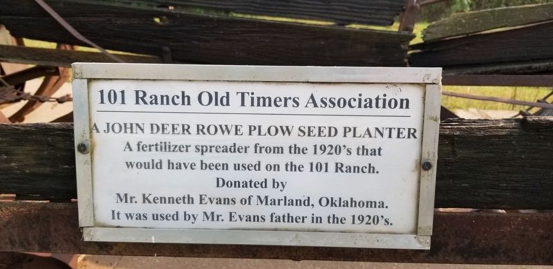 A John Deer Rowe Plow Seed Planter Marker image. Click for full size.
