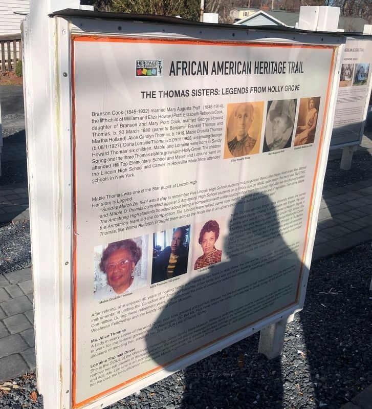 The Thomas Sisters: Legends from Holly Grove side of the marker image. Click for full size.