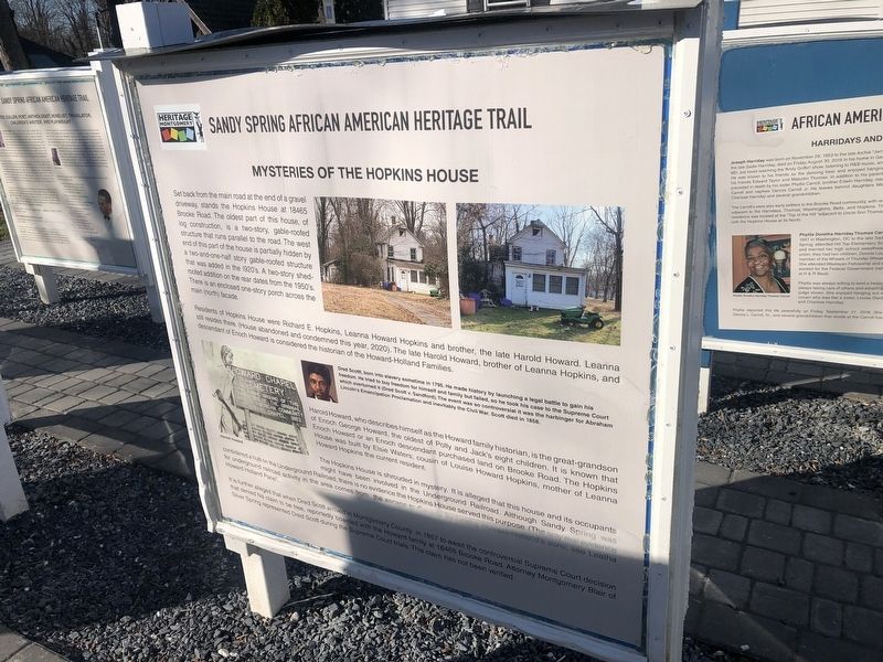 Mysteries of the Hopkins House side of the marker image. Click for full size.