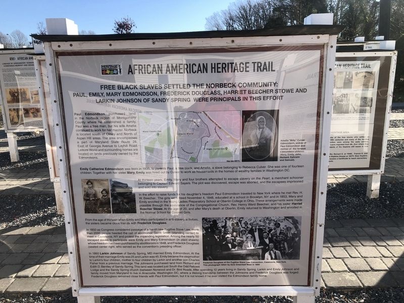 Free Black Slaves Settled the Norbeck Community side of the marker image. Click for full size.