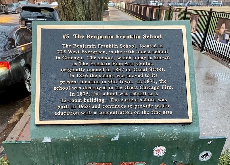 The Benjamin Franklin School (#5) Marker image. Click for full size.