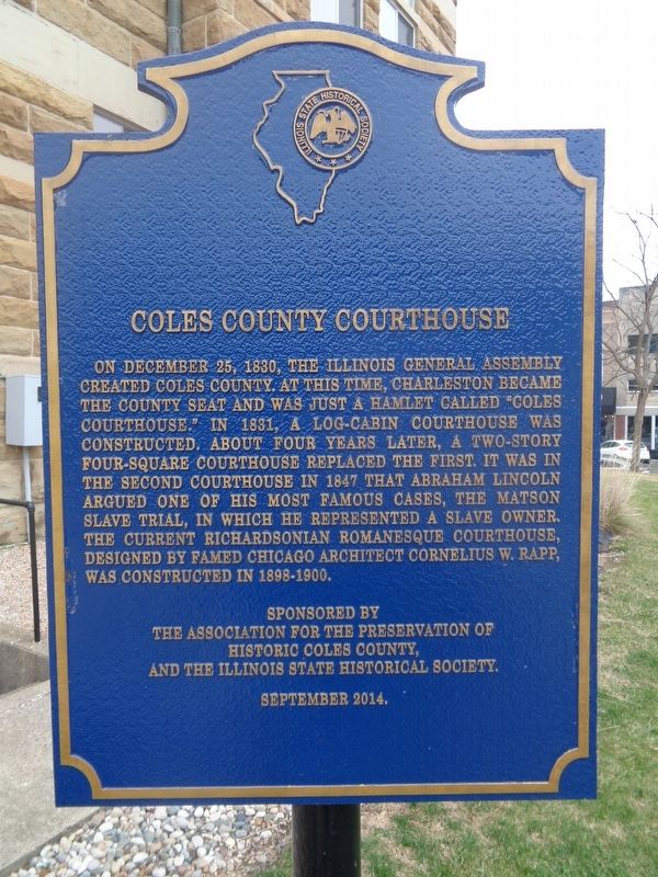 Coles County Courthouse Marker image. Click for full size.