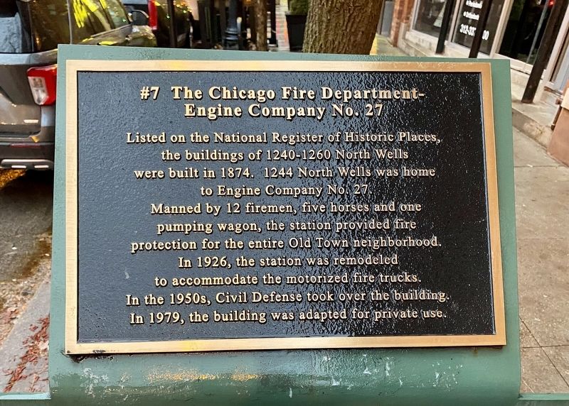 The Chicago Fire Department - Engine Company No. 27 (#7) Marker image. Click for full size.