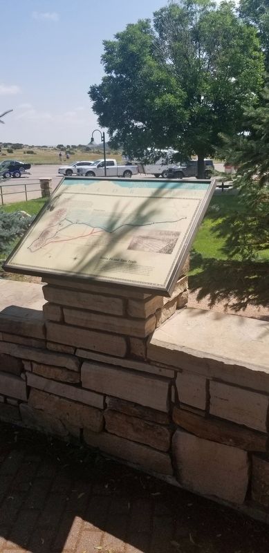 Santa Fe and Taos Trails Marker. Click for full size. Santa Fe and Taos Trails Marker image. Click for full size.