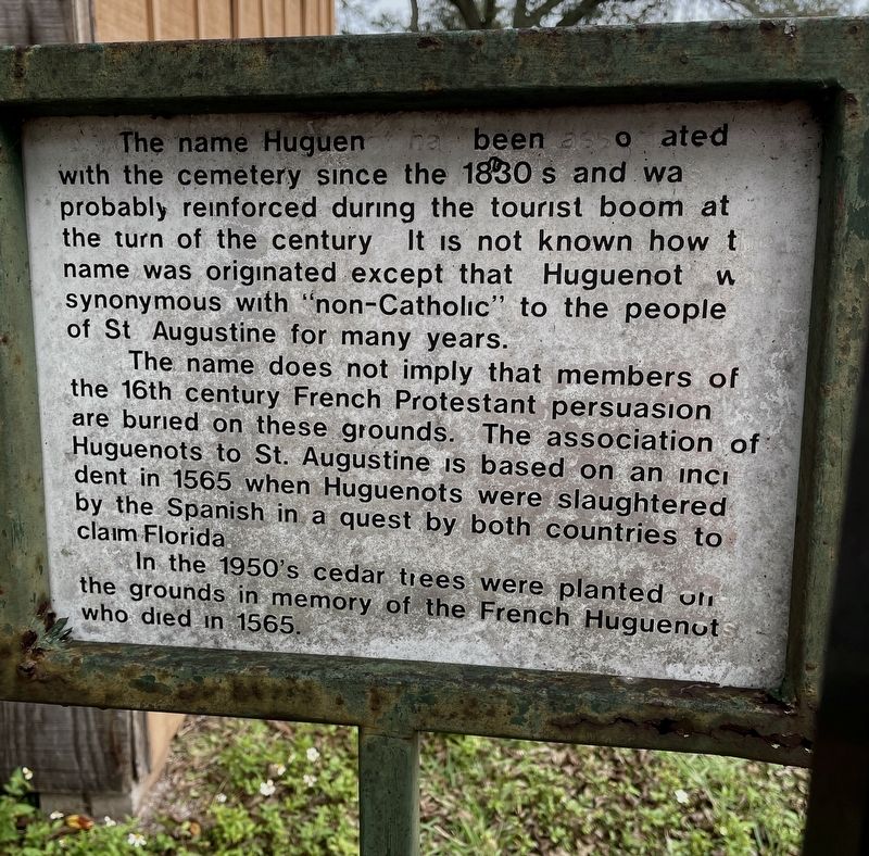 The Huguenot Cemetery Marker image. Click for full size.