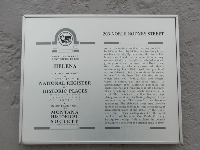 203 North Rodney Street Marker image. Click for full size.