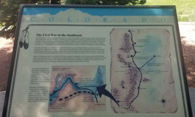The Civil War in the Southwest Marker. Click for full size. The Civil War in the Southwest Marker image. Click for full size.