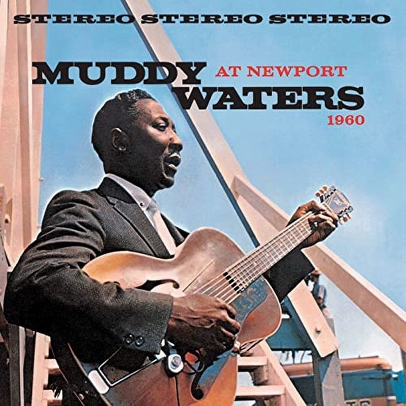 Muddy Waters <i>At Newport 1960</i> LP cover (same as depicted on marker) image. Click for full size.