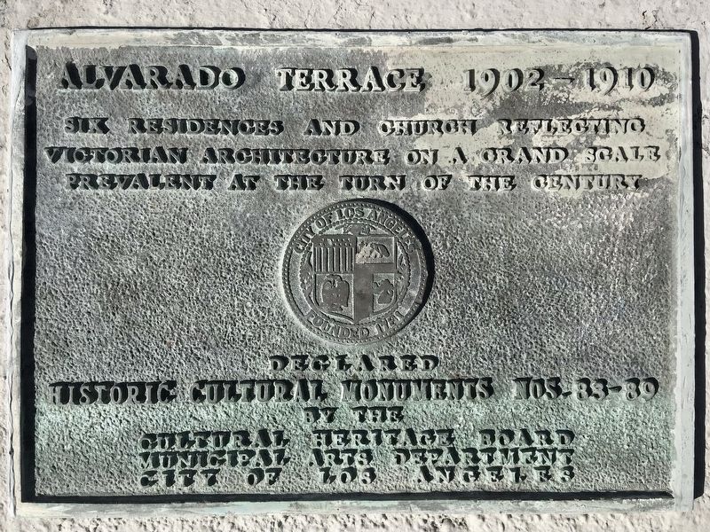 Alvarado Terrace Marker. Click for full size. Alvarado Terrace Marker image. Click for full size.