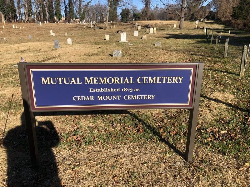 Mutual Memorial Cemetery Marker. Click for full size. Mutual Memorial Cemetery Marker image. Click for full size.