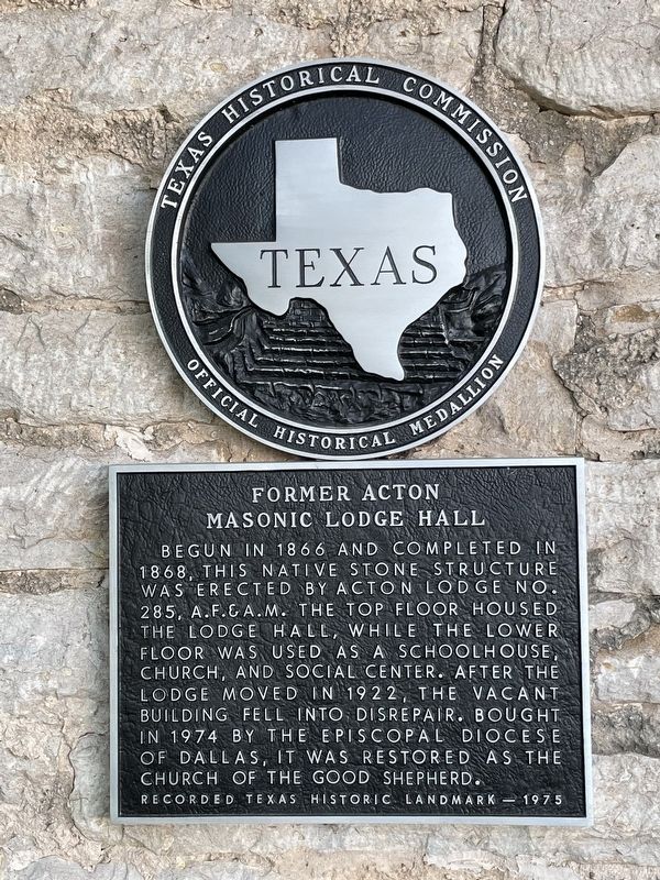 Former Acton Masonic Lodge Hall Marker image. Click for full size.