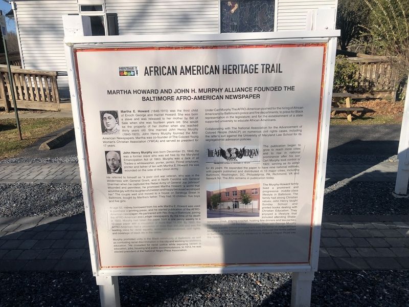 Martha Howard and John H. Murphy Alliance side of the marker image. Click for full size.