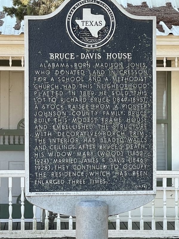 Bruce-Davis House Marker image. Click for full size.