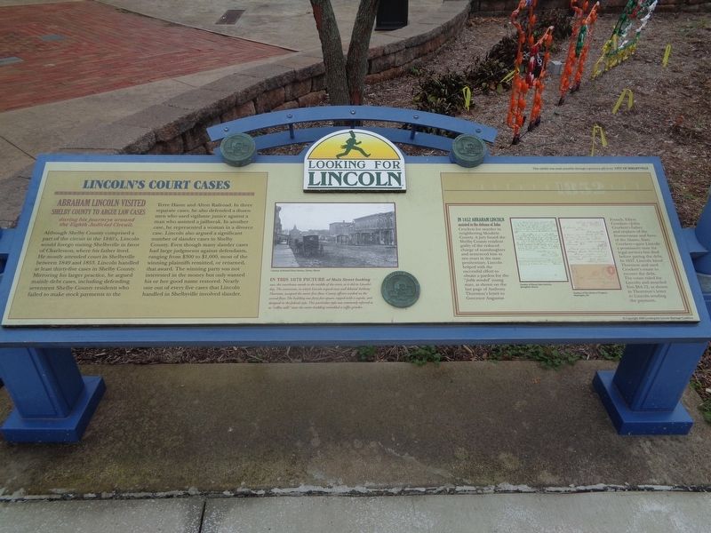Lincoln's Court Cases Marker. Click for full size. Lincoln's Court Cases Marker image. Click for full size.