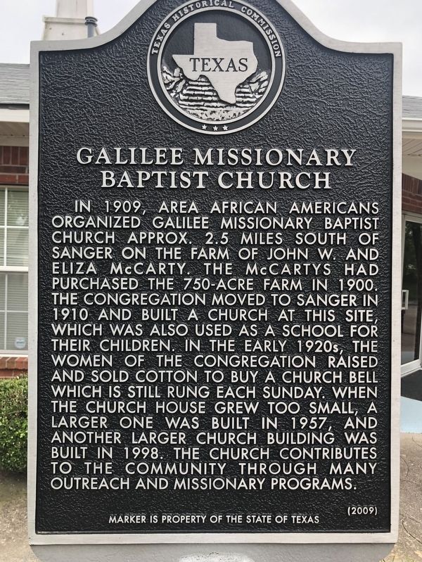 Galilee Missionary Baptist Church Marker. Click for full size. Galilee Missionary Baptist Church Marker image. Click for full size.